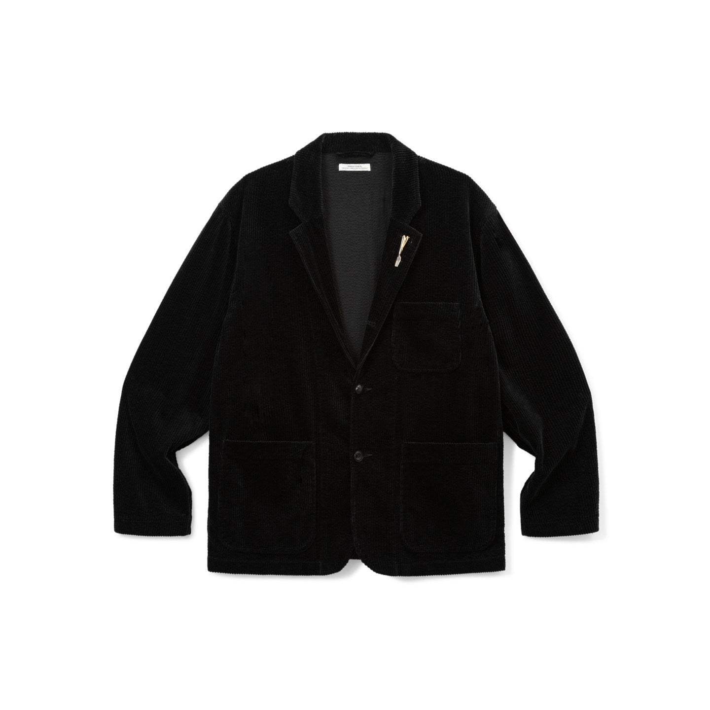 SUPERTOFU_Warm_Washed_Cotton_Button_Front_Blazer_Collar_Unisex_Black_Thick_Casual_Jackets_MISSTT