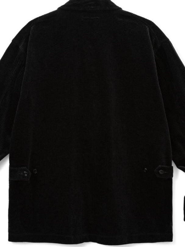 SUPERTOFU Warm Washed Cotton Button Front Blazer Collar Unisex Black Thick Casual Jackets