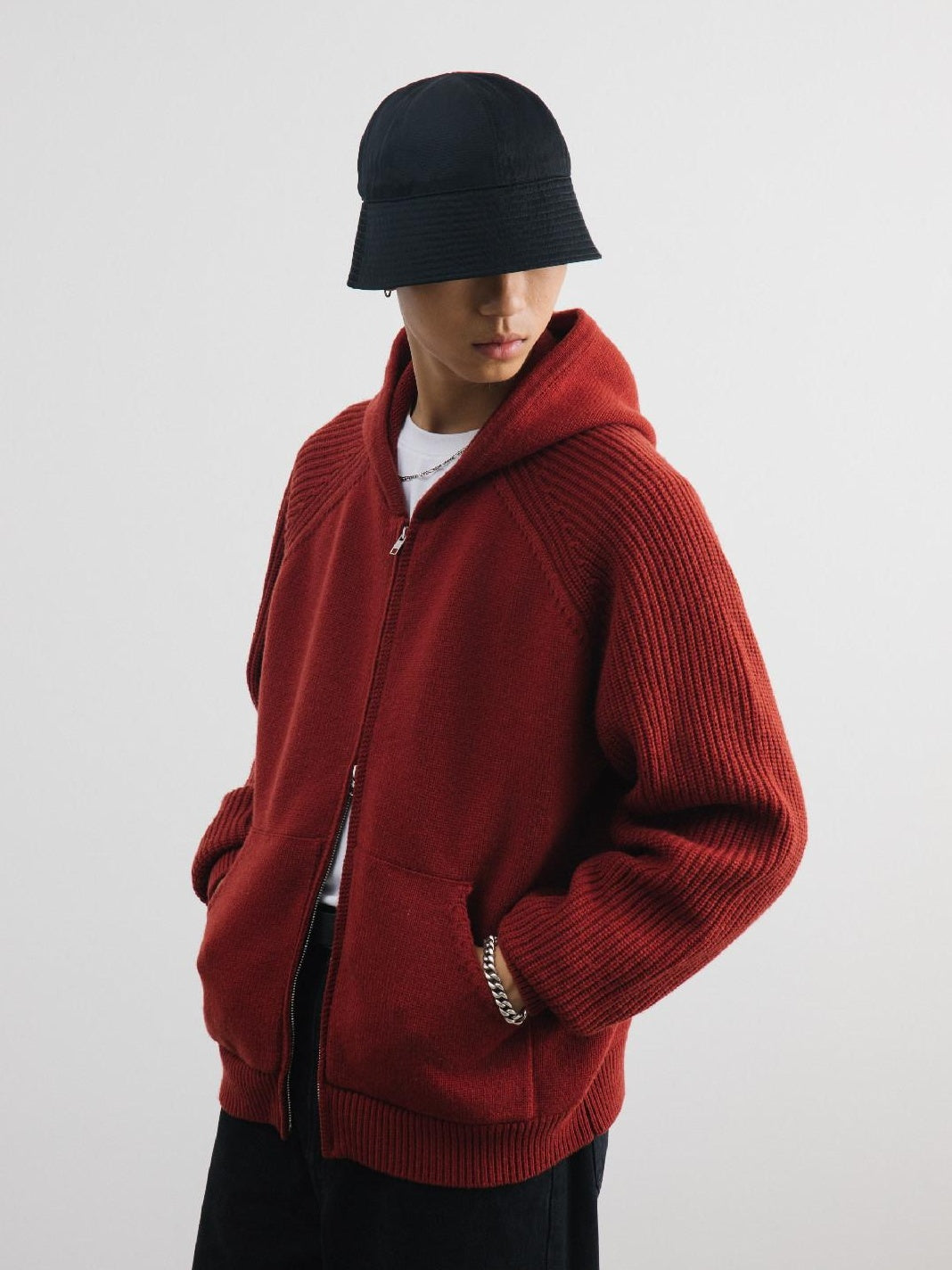 SUPERTOFU Warm Wool Blend Slim Fit Double Zipper Patchwork Unisex Casual Hoodies