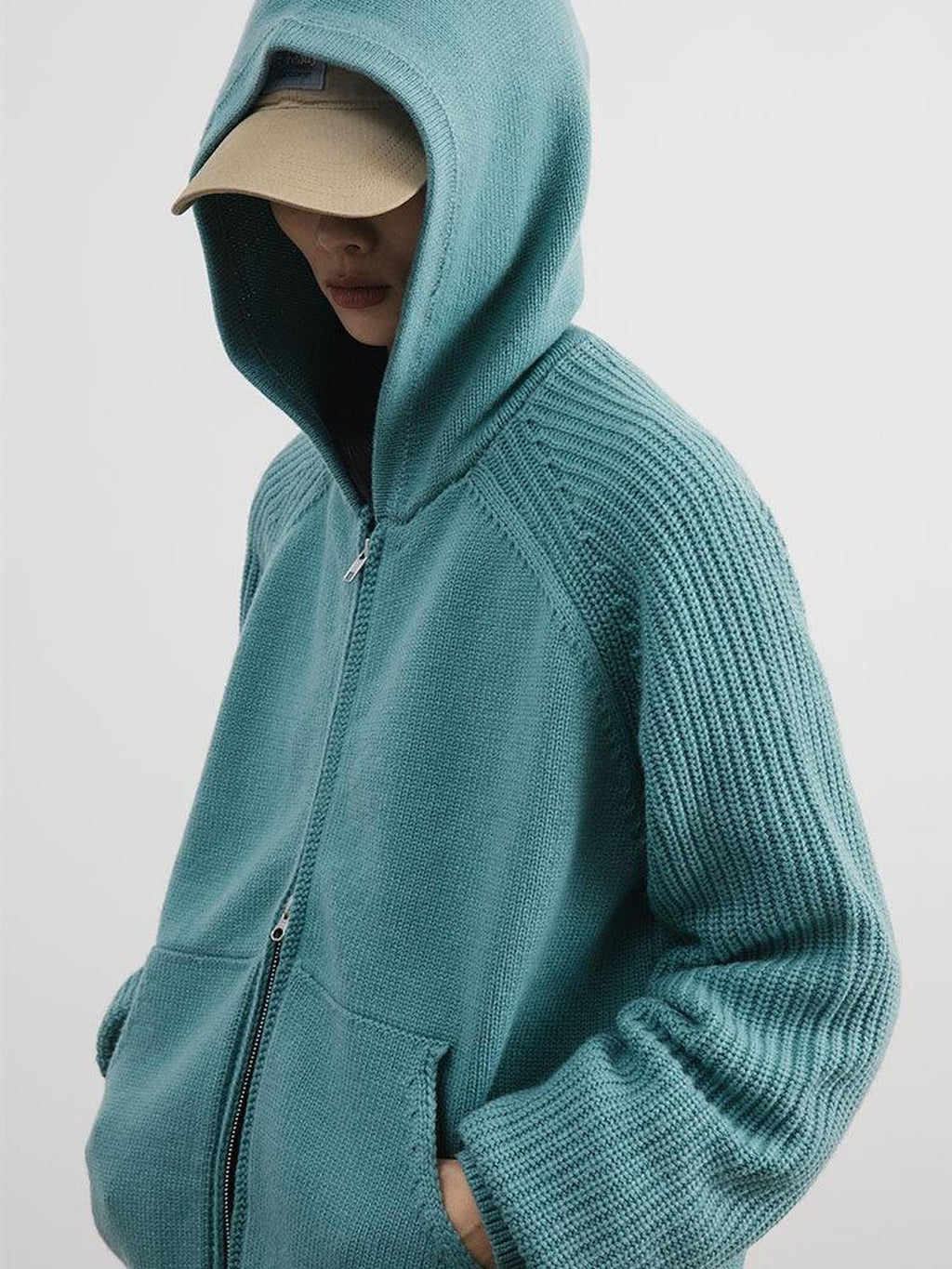 SUPERTOFU Warm Wool Blend Slim Fit Double Zipper Patchwork Unisex Casual Hoodies