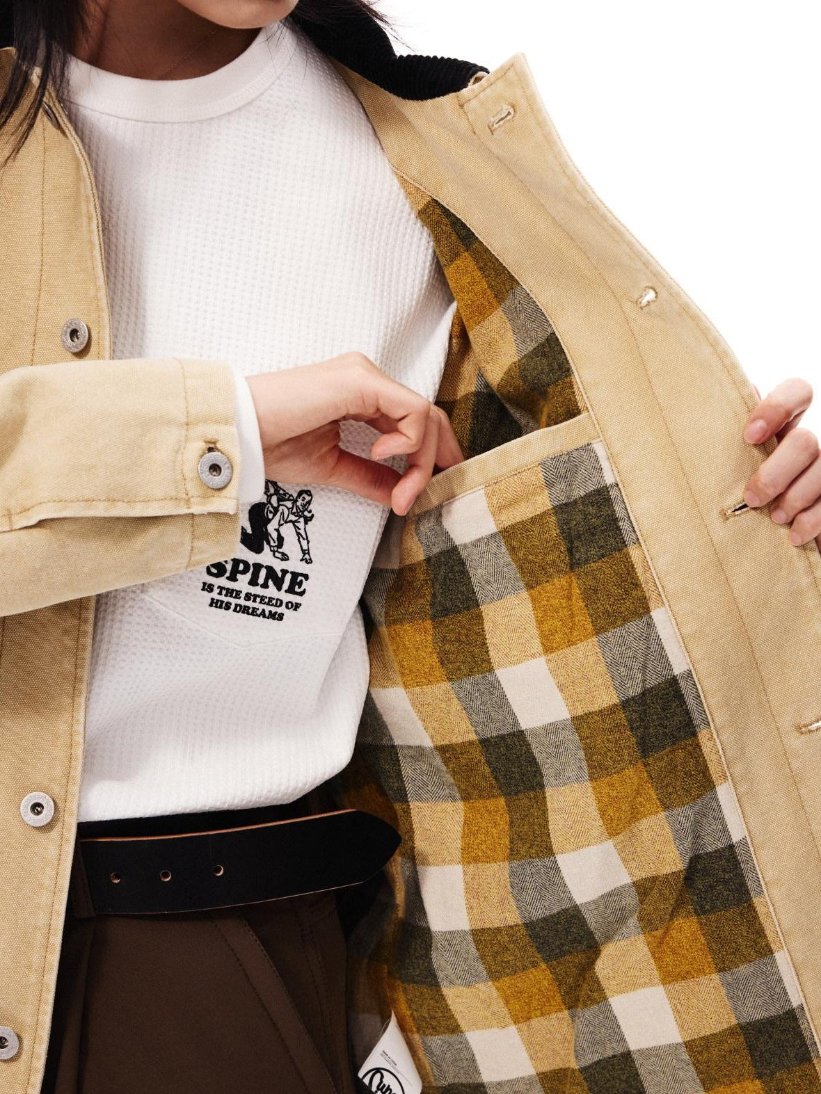 SUPERTOFU Washed 100 Percent Cotton Longline Oversized Point Collar Unisex Utility Jackets