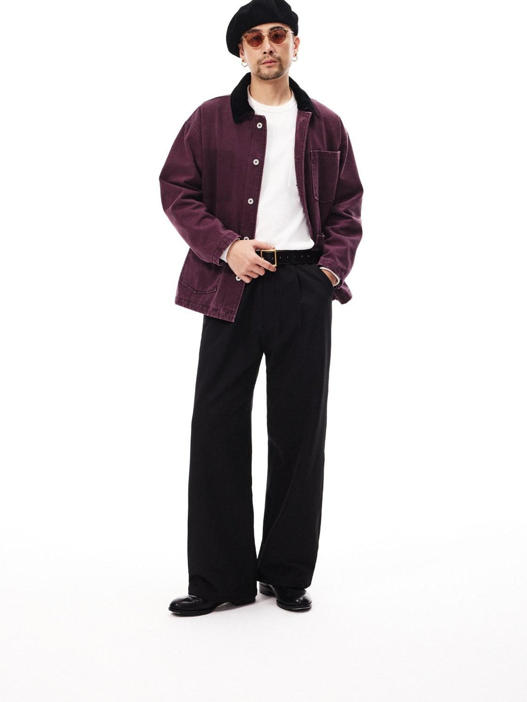 SUPERTOFU Washed 100 Percent Cotton Longline Oversized Point Collar Unisex Utility Jackets