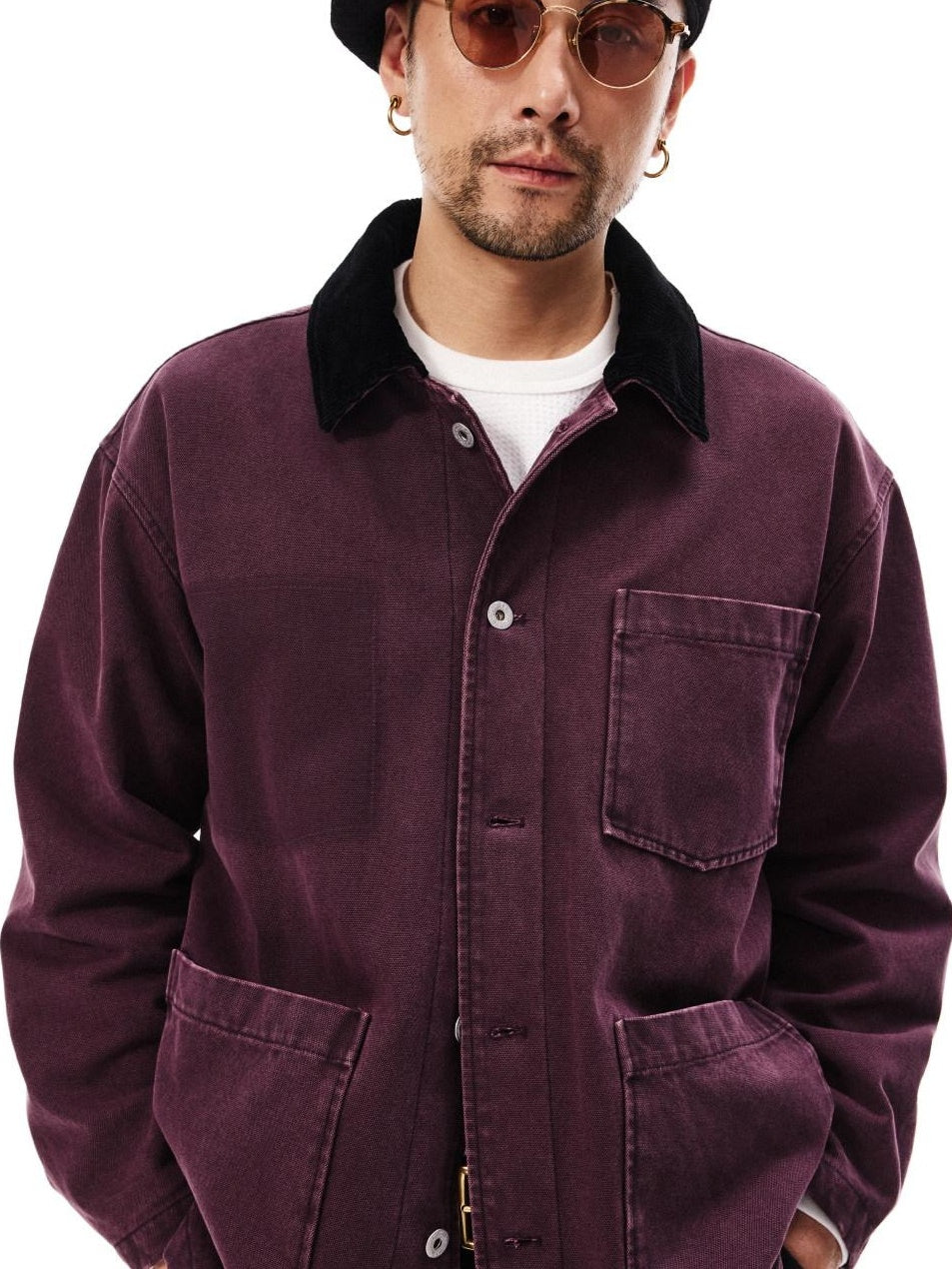 SUPERTOFU Washed 100 Percent Cotton Longline Oversized Point Collar Unisex Utility Jackets