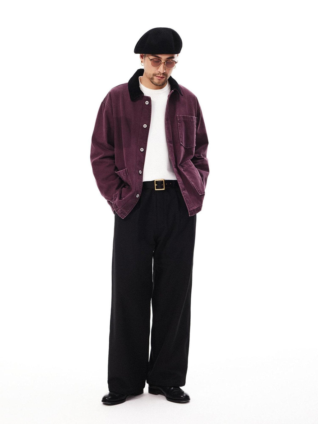 SUPERTOFU Washed 100 Percent Cotton Longline Oversized Point Collar Unisex Utility Jackets