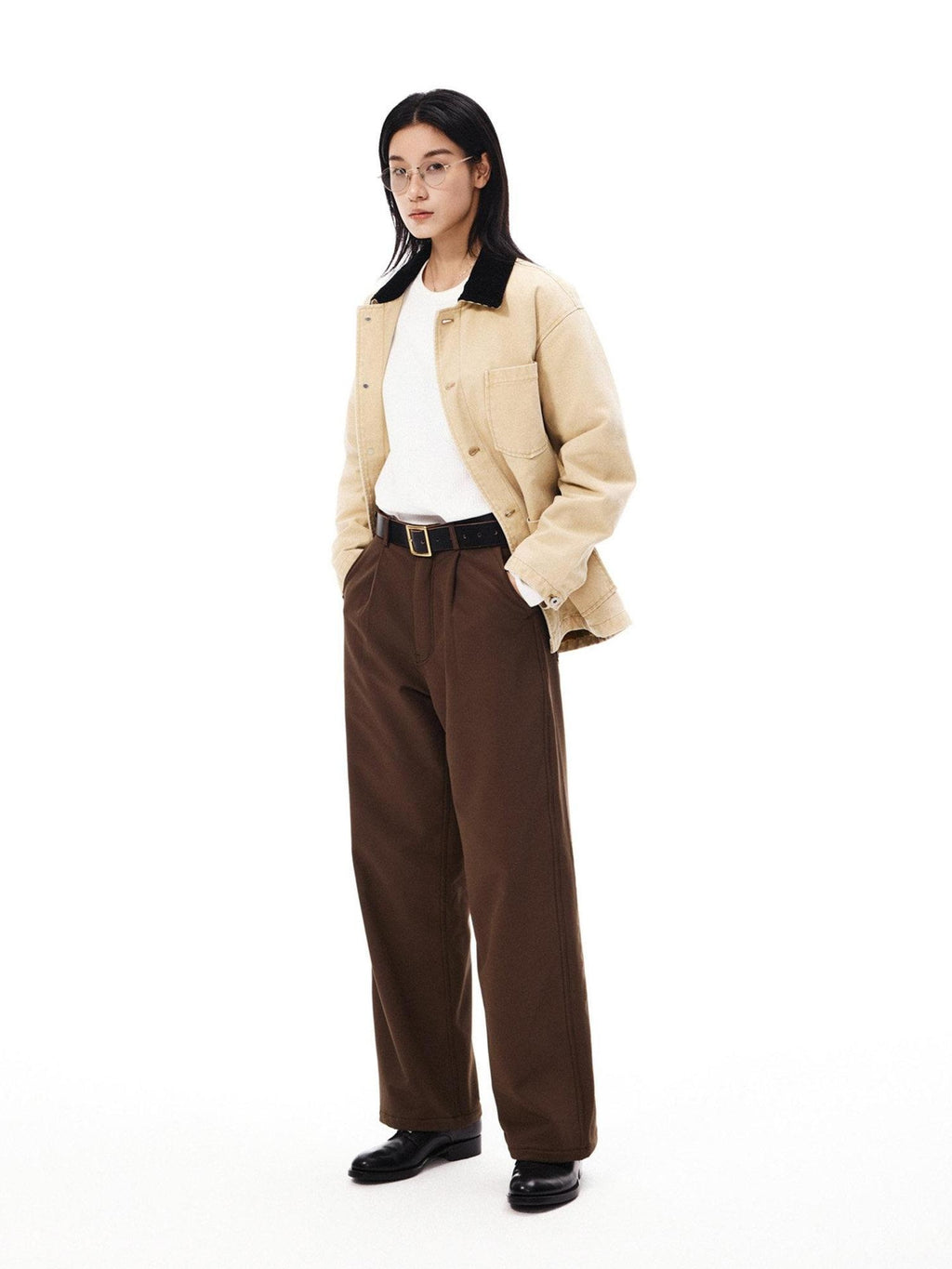 SUPERTOFU Washed 100 Percent Cotton Longline Oversized Point Collar Unisex Utility Jackets