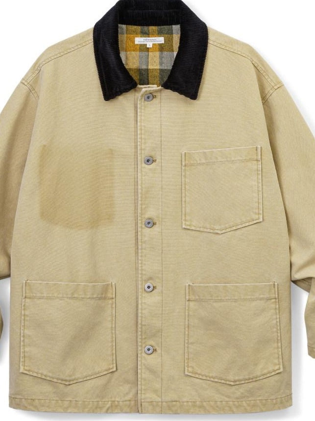 SUPERTOFU Washed 100 Percent Cotton Longline Oversized Point Collar Unisex Utility Jackets