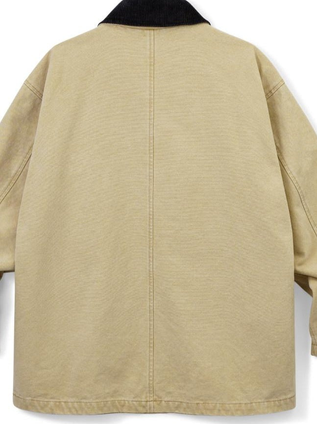 SUPERTOFU Washed 100 Percent Cotton Longline Oversized Point Collar Unisex Utility Jackets