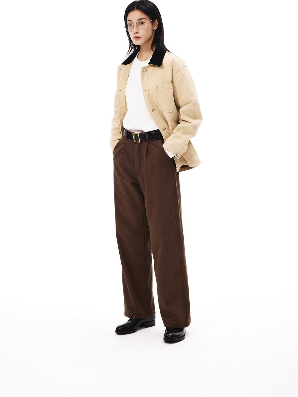 SUPERTOFU Washed 100 Percent Cotton Longline Oversized Point Collar Unisex Utility Jackets