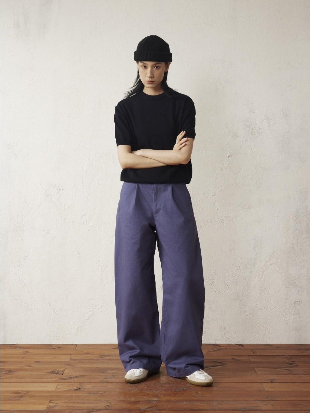 SUPERTOFU Washed Blue Loose Fit Zip Fly Youthful Casual Solid Full Length Straight Pants