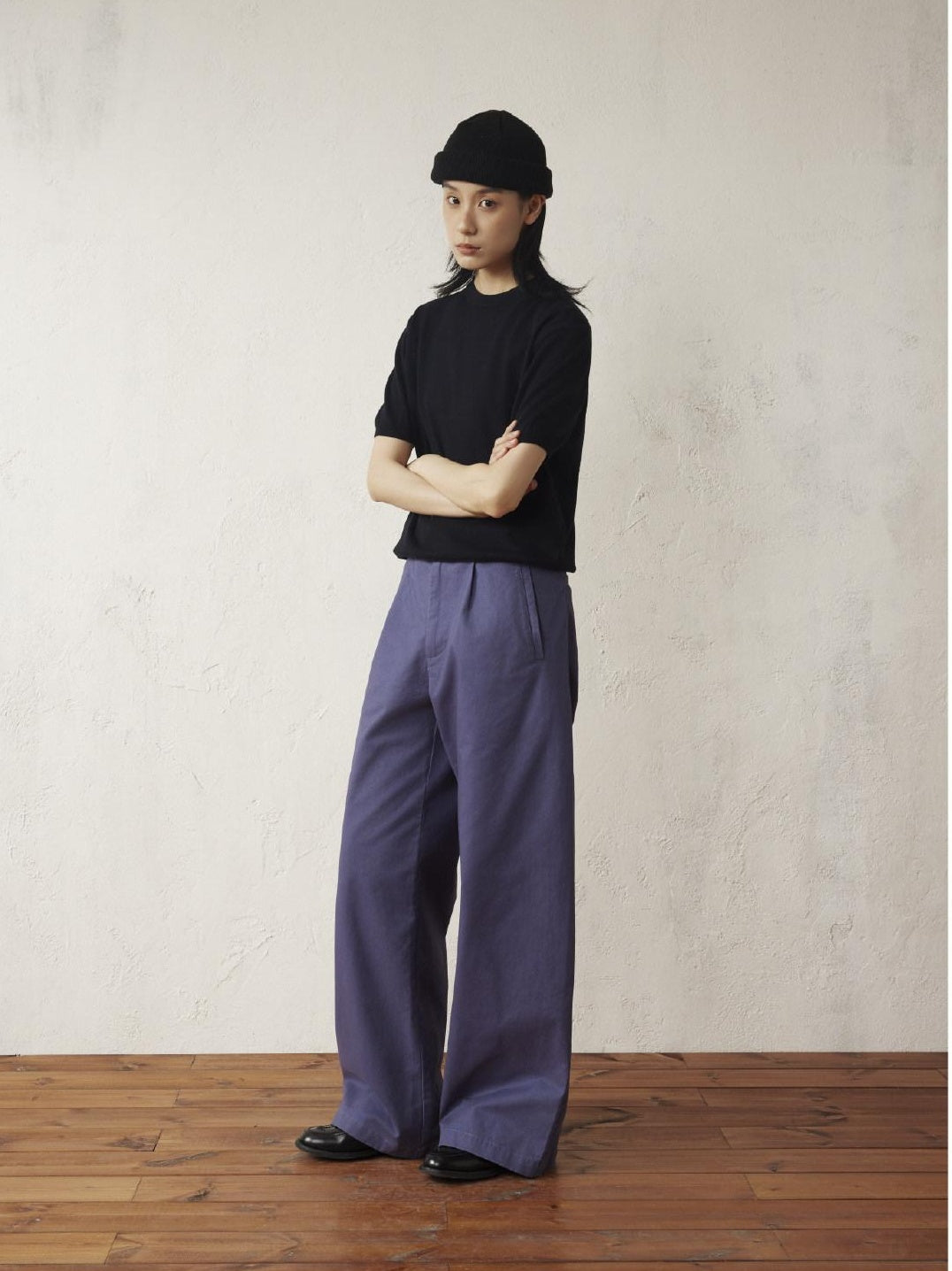 SUPERTOFU Washed Blue Loose Fit Zip Fly Youthful Casual Solid Full Length Straight Pants