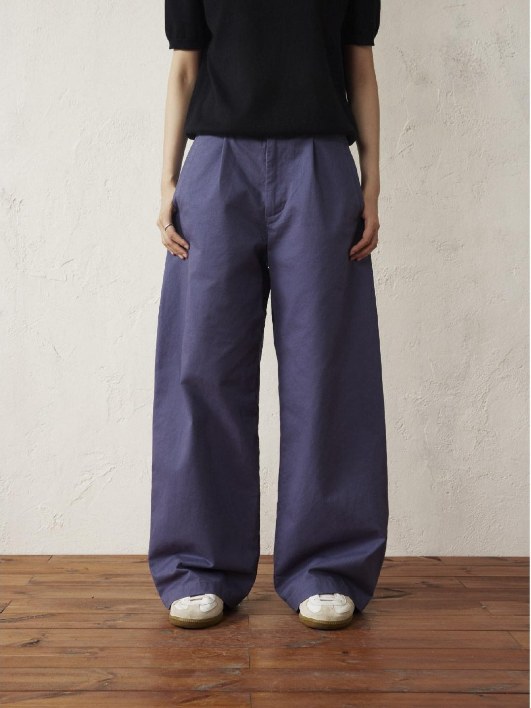 SUPERTOFU Washed Blue Loose Fit Zip Fly Youthful Casual Solid Full Length Straight Pants