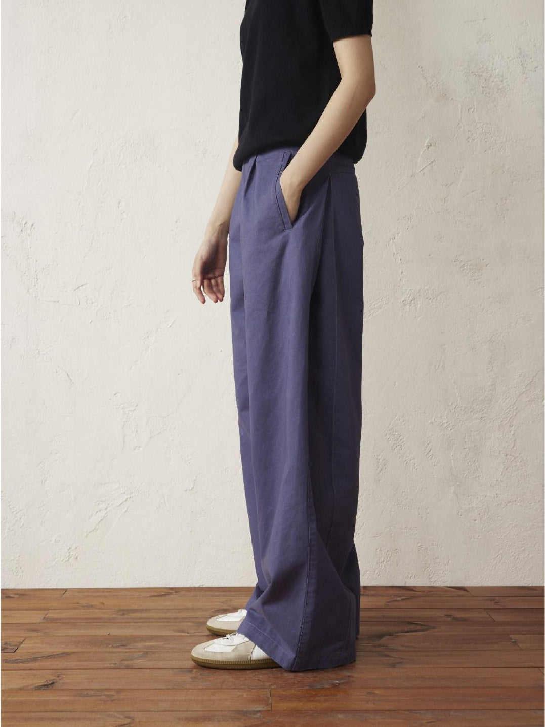 SUPERTOFU Washed Blue Loose Fit Zip Fly Youthful Casual Solid Full Length Straight Pants