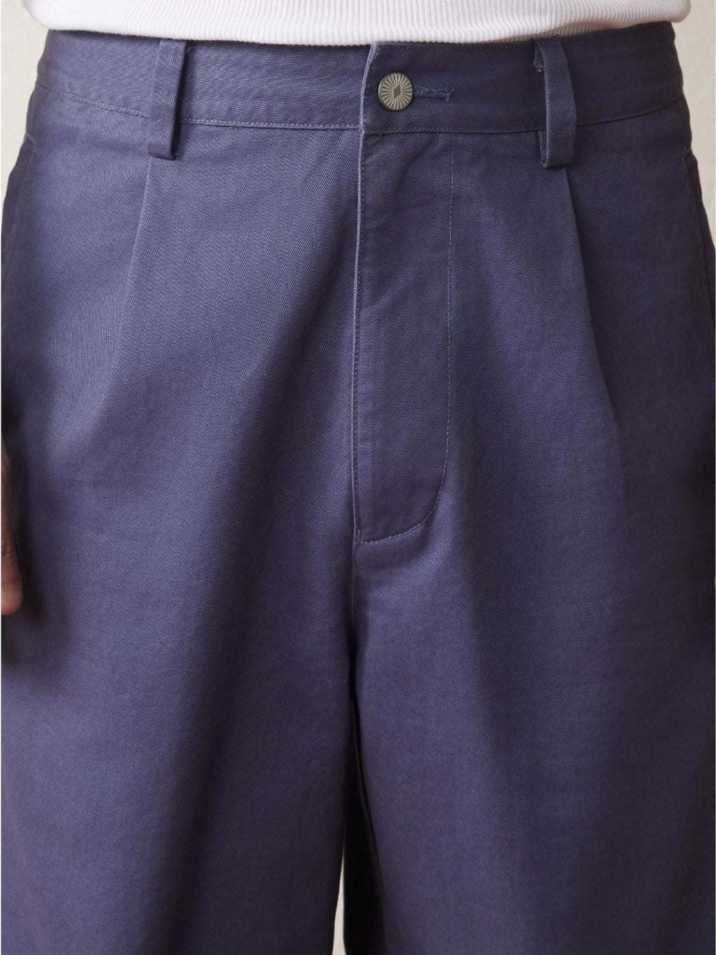 SUPERTOFU Washed Blue Loose Fit Zip Fly Youthful Casual Solid Full Length Straight Pants