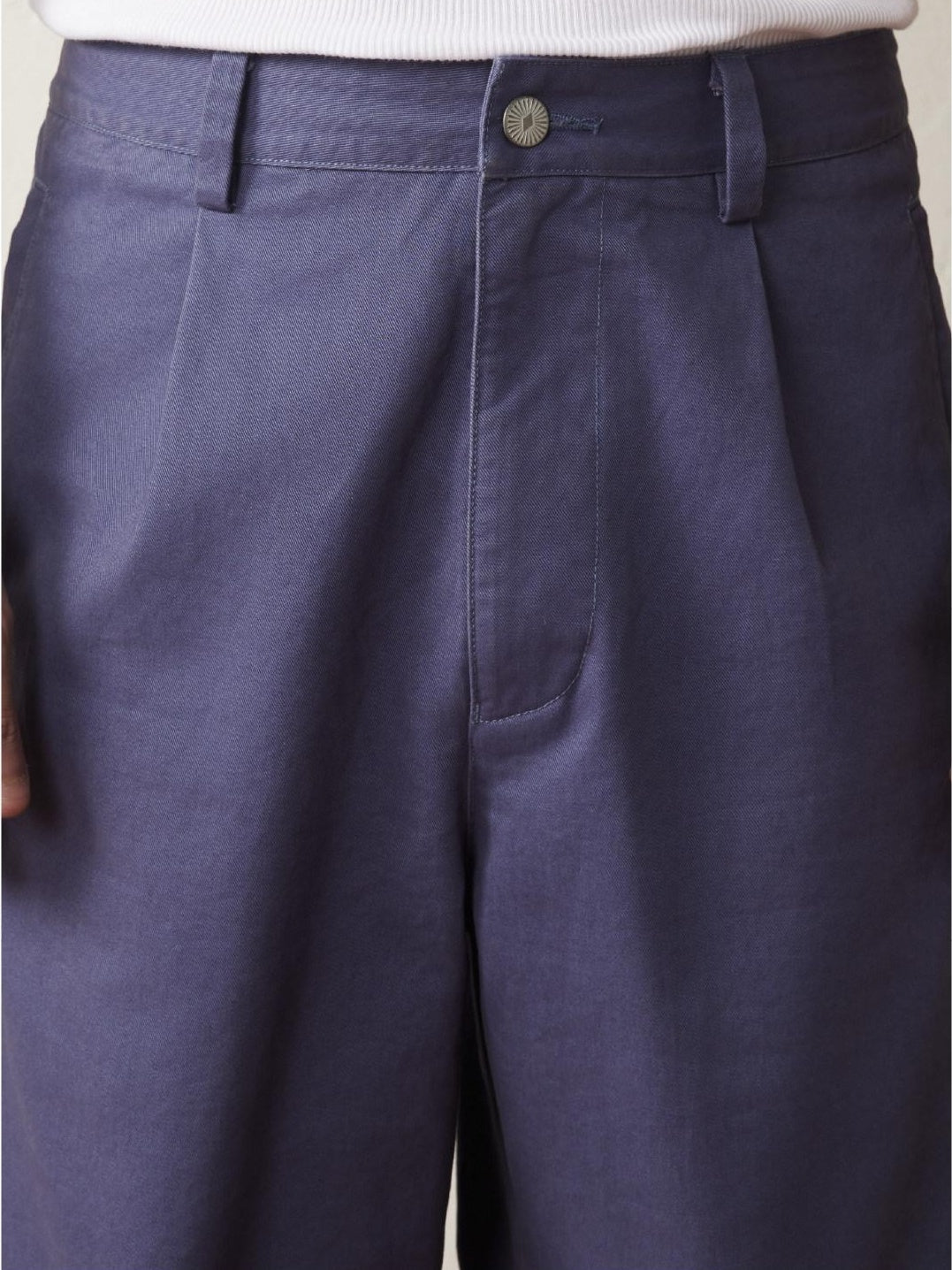 SUPERTOFU Washed Blue Loose Fit Zip Fly Youthful Casual Solid Full Length Straight Pants