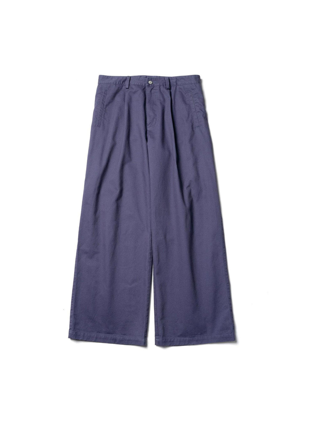 SUPERTOFU Washed Blue Loose Fit Zip Fly Youthful Casual Solid Full Length Straight Pants