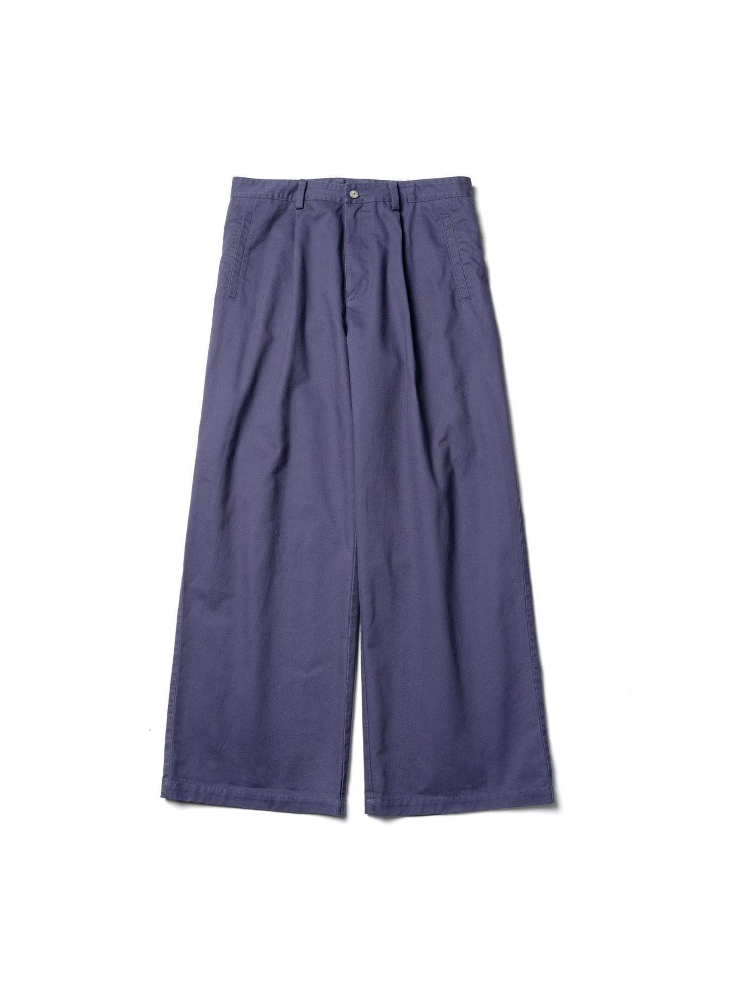 SUPERTOFU Washed Blue Loose Fit Zip Fly Youthful Casual Solid Full Length Straight Pants