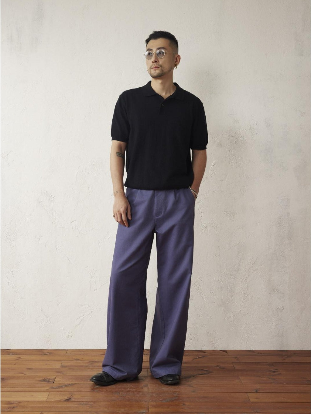 SUPERTOFU Washed Blue Loose Fit Zip Fly Youthful Casual Solid Full Length Straight Pants