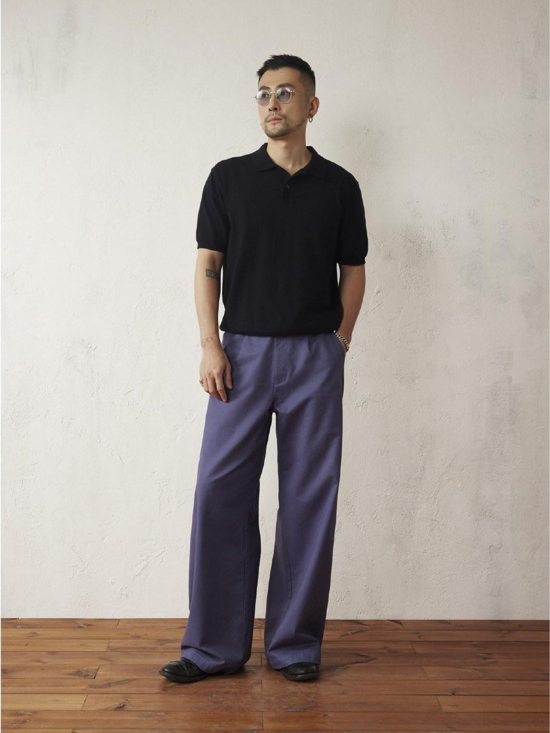 SUPERTOFU Washed Blue Loose Fit Zip Fly Youthful Casual Solid Full Length Straight Pants