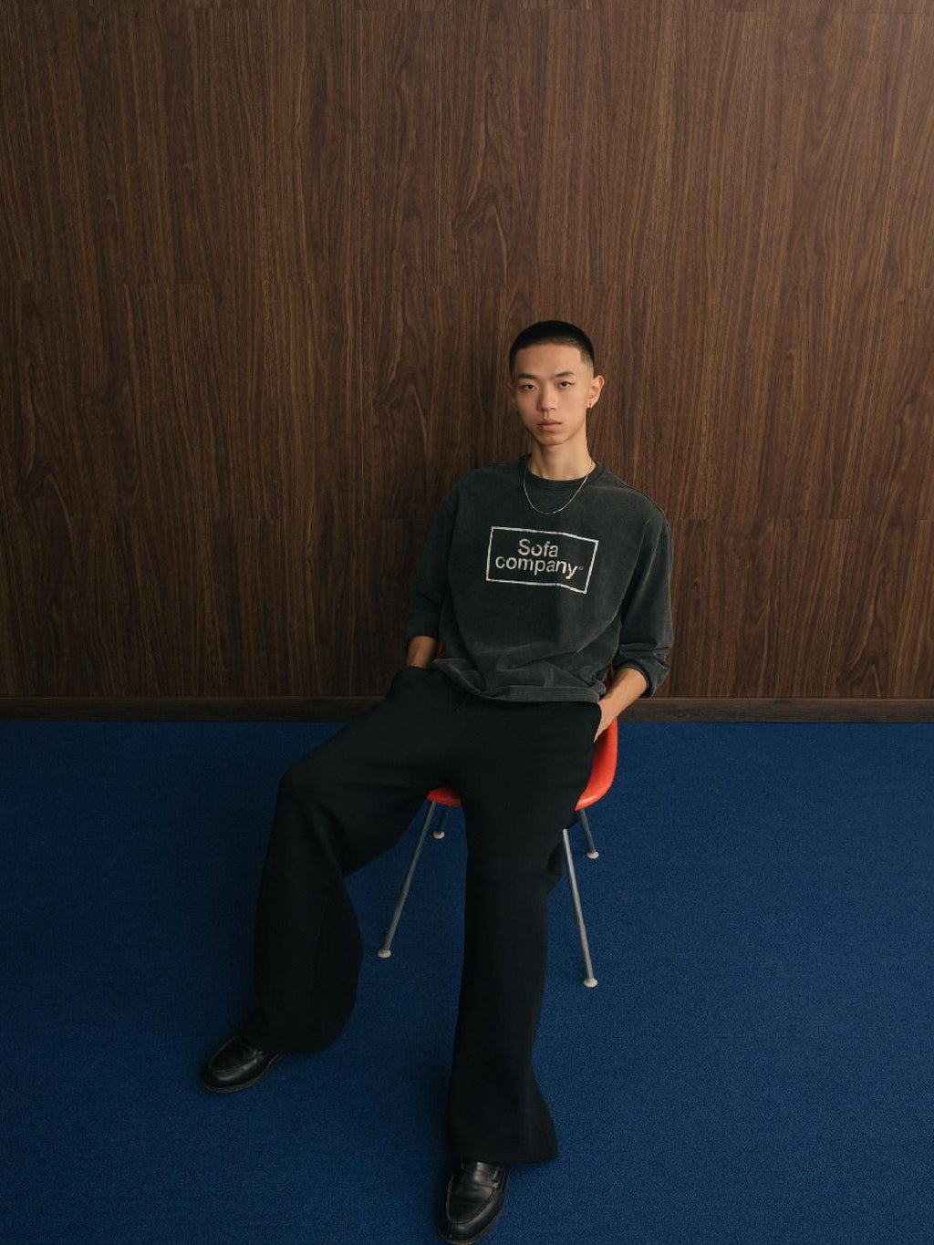 SUPERTOFU Washed Cotton Loose Casual Crewneck Geometric Men Long Sleeve T-Shirts