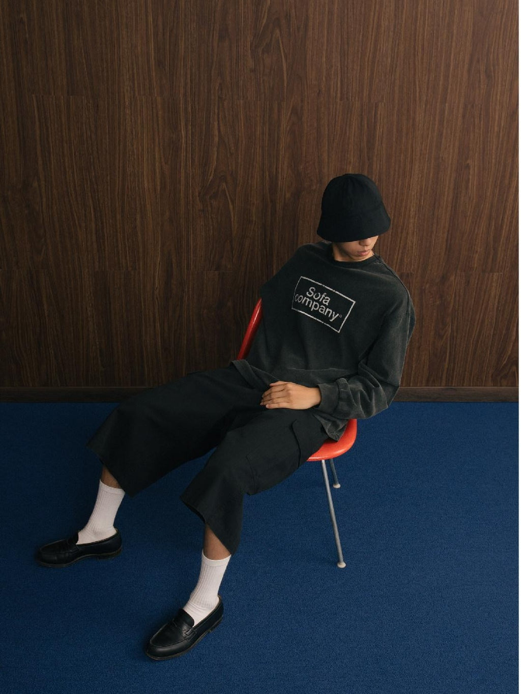 SUPERTOFU Washed Cotton Loose Casual Crewneck Geometric Men Long Sleeve T-Shirts