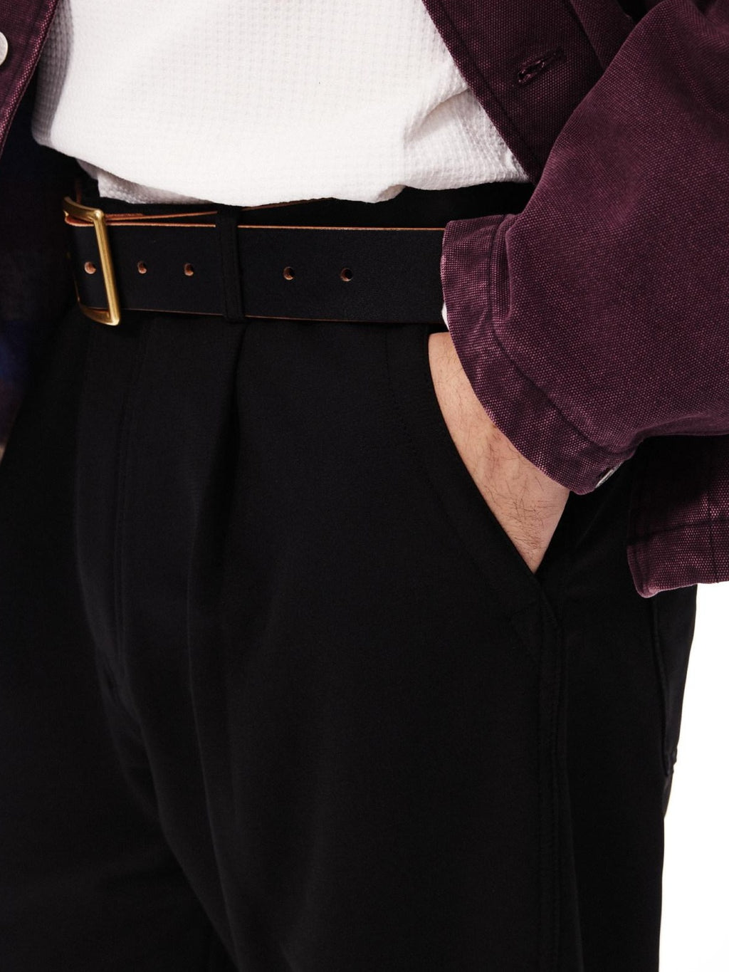 SUPERTOFU Windproof Stretch Casual Relaxed Zip Fly Unisex Polyester Black Wide-Leg Pants