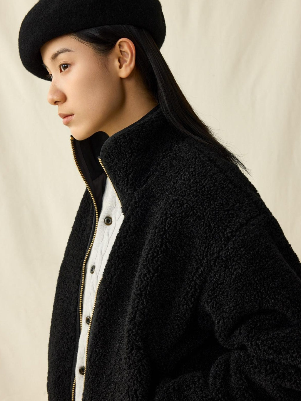 SUPERTOFU Windproof Thick Patchwork Loose Fit Stand Collar Unisex Black Puffer Jackets