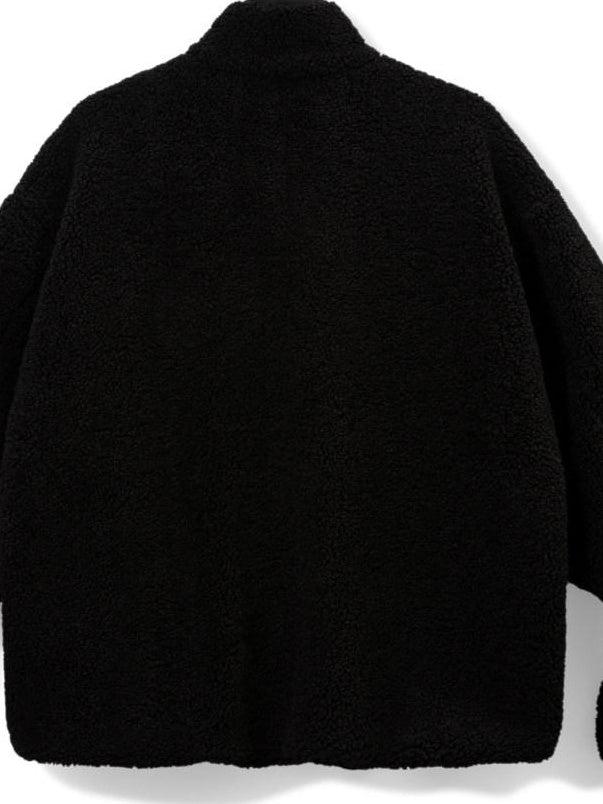 SUPERTOFU Windproof Thick Patchwork Loose Fit Stand Collar Unisex Black Puffer Jackets