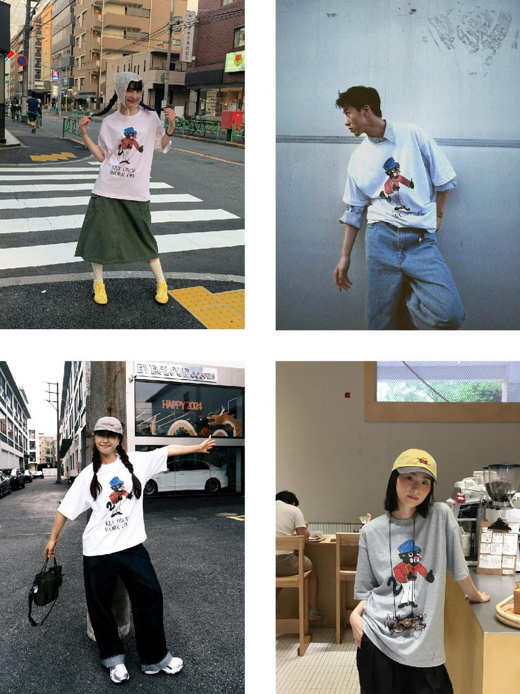 SUPERTOFU Wrinkle Free Cotton Loose Fit Vintage Graphic Unisex Short Sleeve T-Shirts