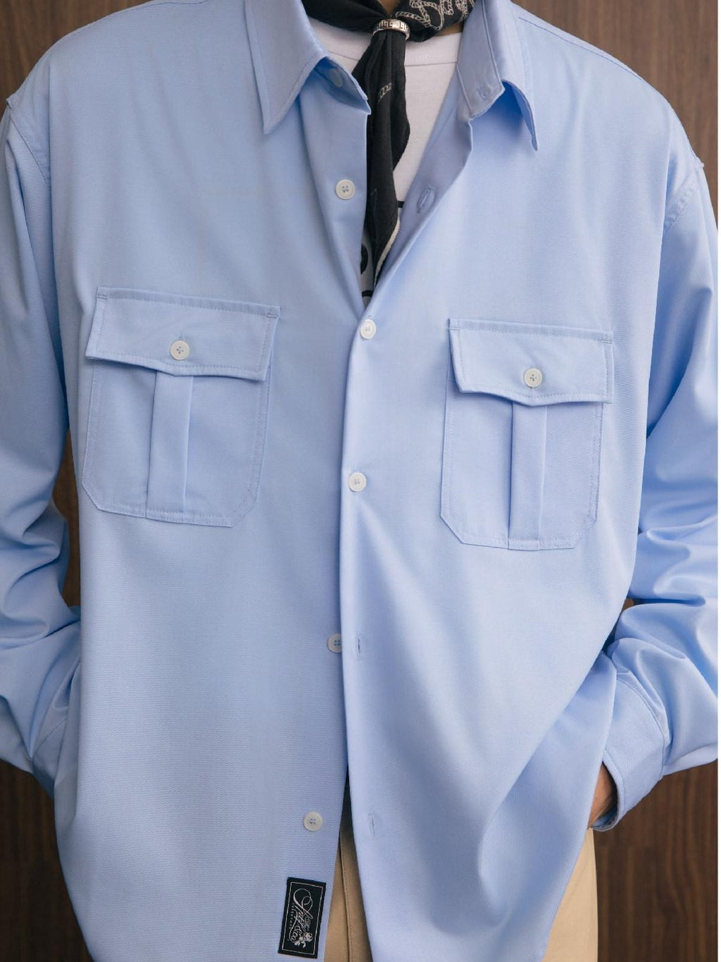 SUPERTOFU Wrinkle Free Oversized Point Collar Long Sleeve Casual Solid Button Down Shirts