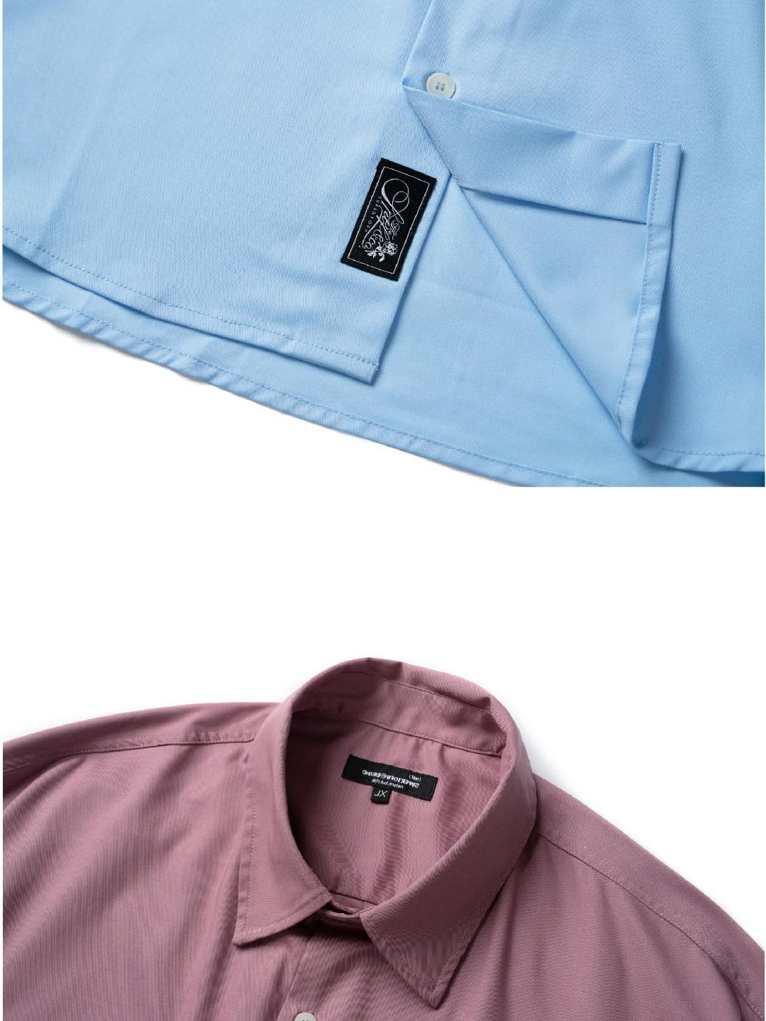 SUPERTOFU Wrinkle Free Oversized Point Collar Long Sleeve Casual Solid Button Down Shirts