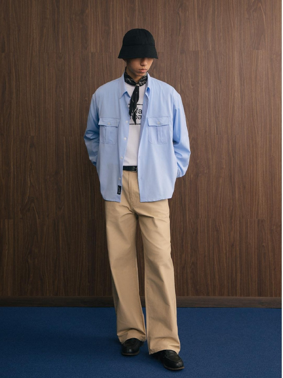 SUPERTOFU Wrinkle Free Oversized Point Collar Long Sleeve Casual Solid Button Down Shirts