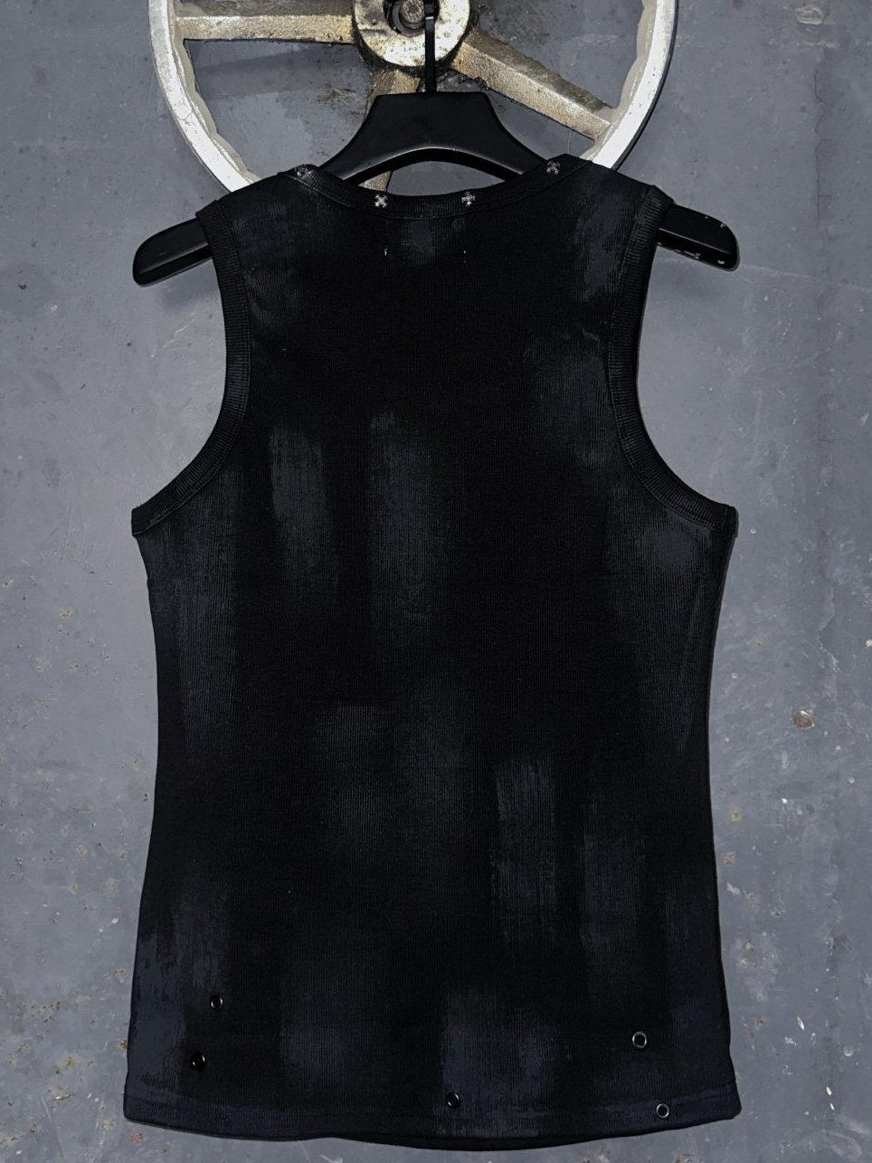 TH4SWE Breathable Cotton Slim Fit Cross Print Dark Urban Round Neck Men Tank Tops