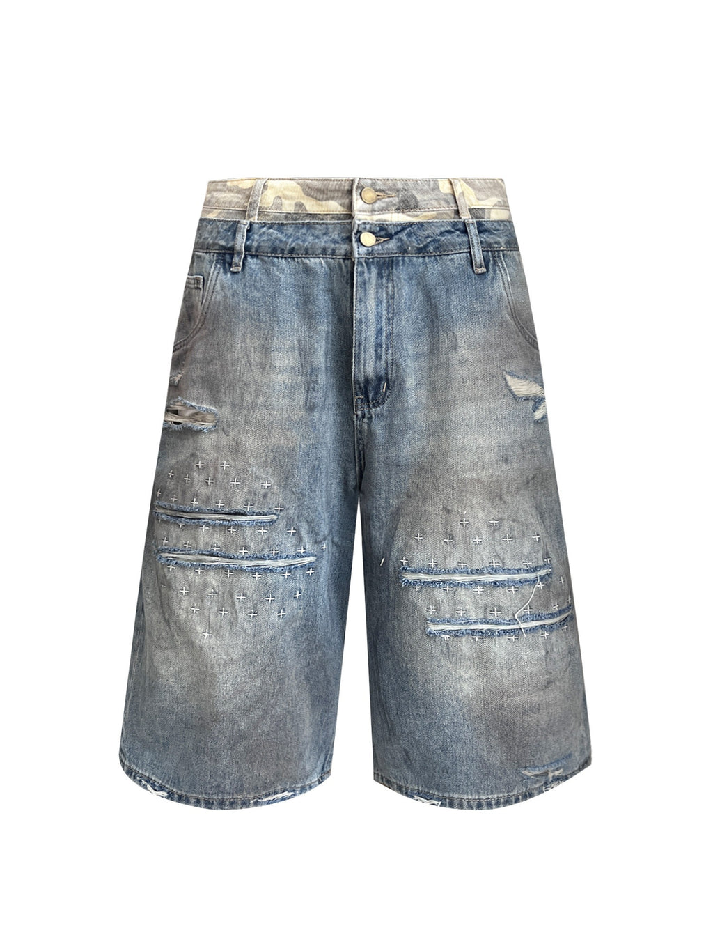 TH4SWE_Distressed_Denim_Straight_Leg_Mid_Low_Rise_Knee_Length_Youth_Navy_Short_Trousers_MISSTT