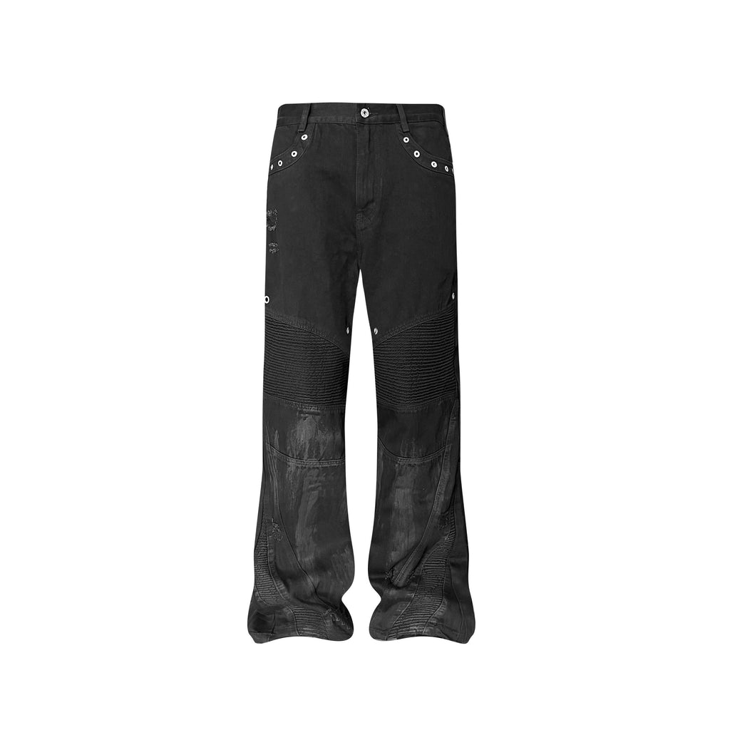 TH4SWE_Studded_Distressed_Patchwork_Mid_Waist_Casual_Black_Straight_Pants_MISSTT