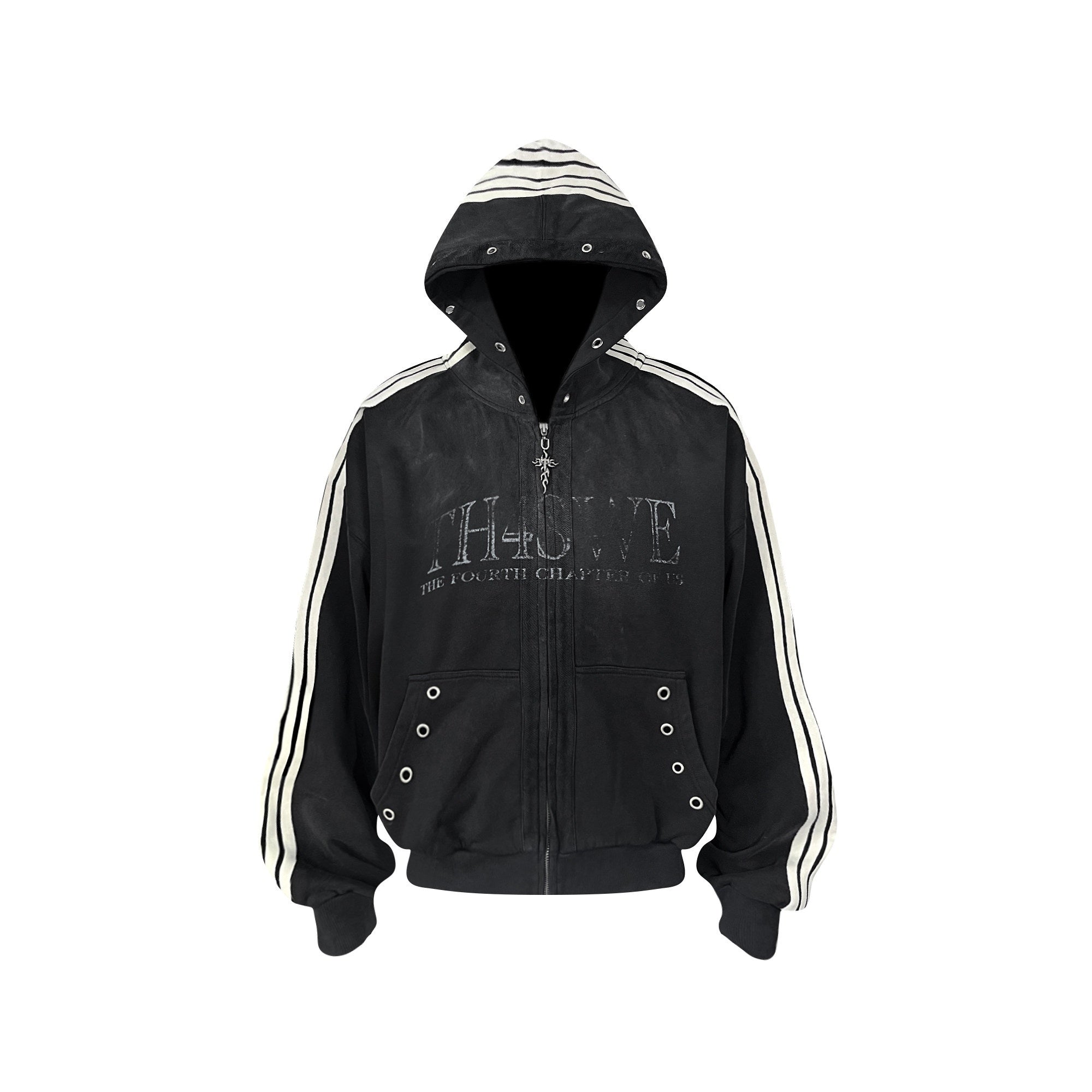 TH4SWE_Washed_Heavyweight_Cotton_Loose_Zip_Pockets_Unisex_Letter_Black_Hoodies_MISSTT