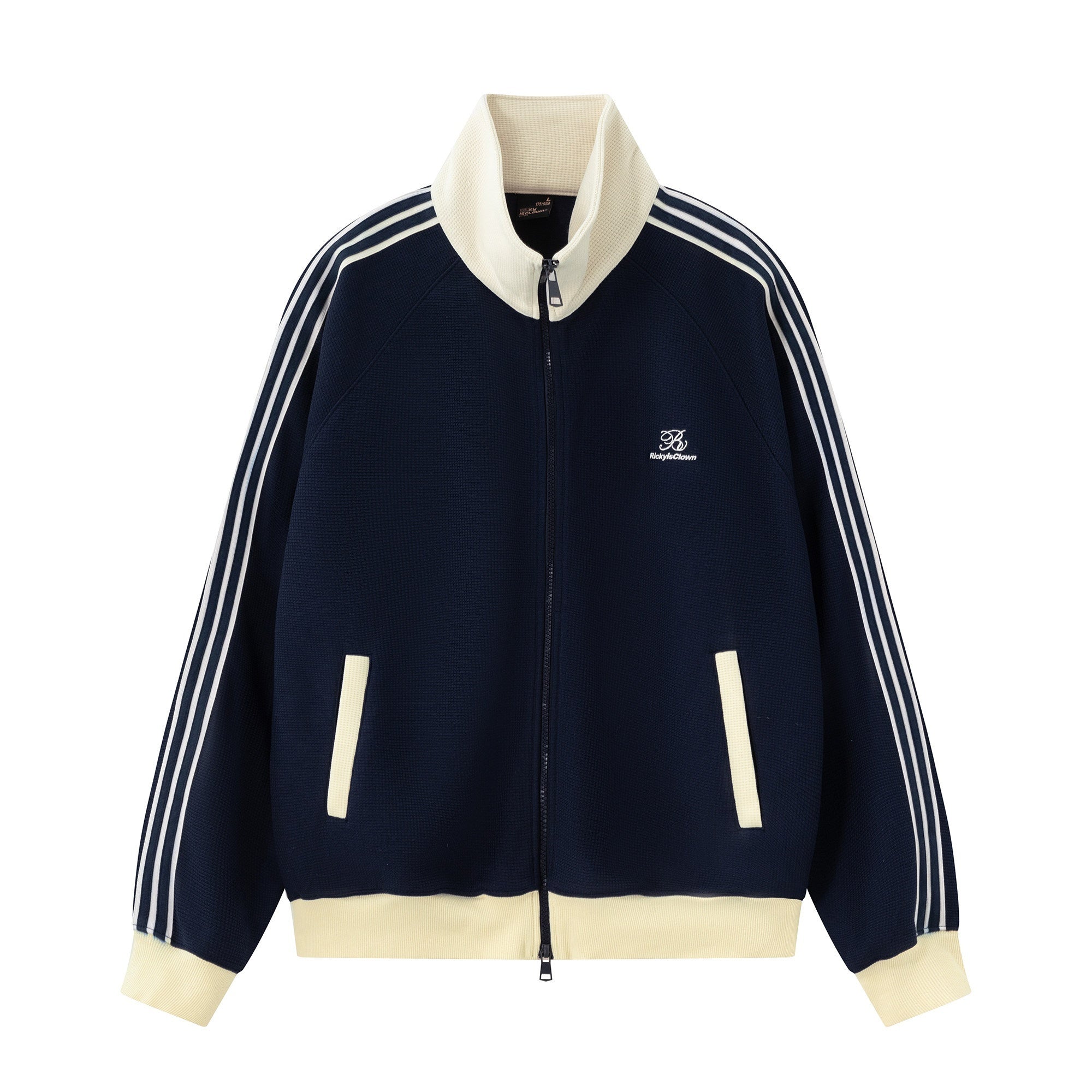 RickyisClown_Colorblock_Waffle_Knit_Men's_Sporty_American_Harrington_Jackets_MISSTT
