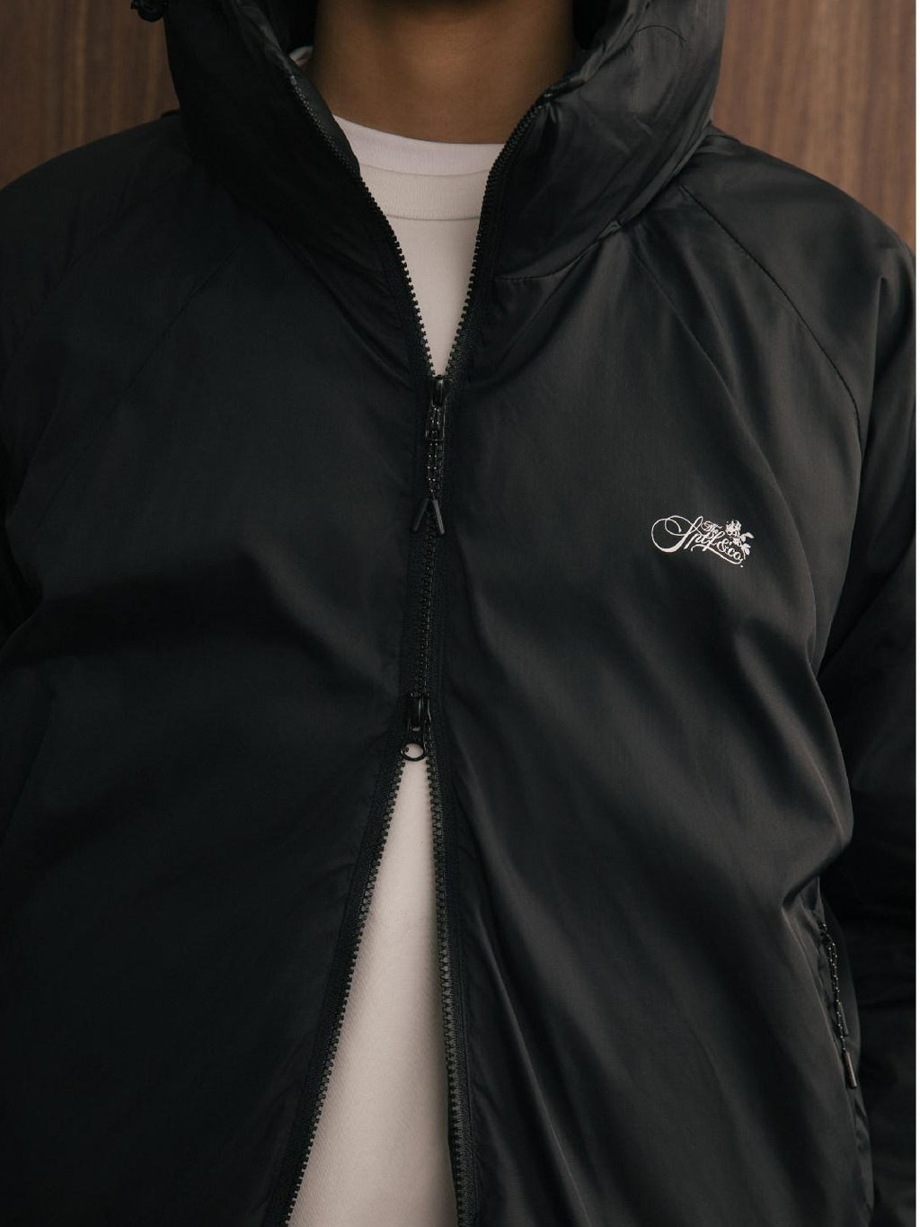 SUPERTOFU Warm Thick Hooded Loose Fit Youth Casual Zipper Solid Black Blush Puffer Jackets