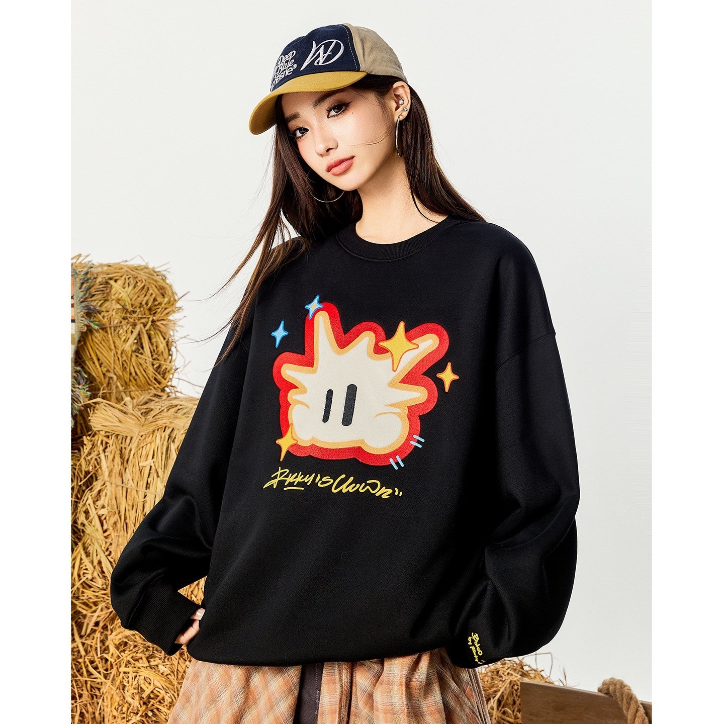 RickyisClown_Pineapple_Applique_Embroidery_Men's_Poly_Cotton_Pullover_Hoodies_MISSTT