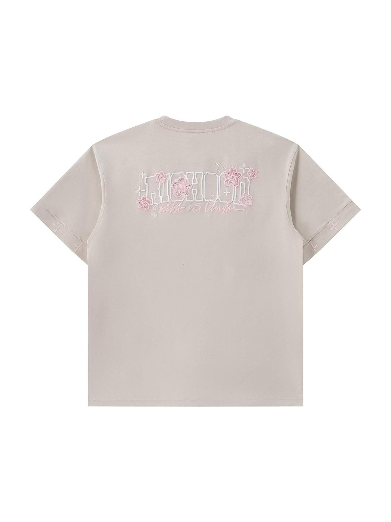 RickyisClown Cherry Blossom Embroidered Men's Quick Dry Short Sleeve T-shirts