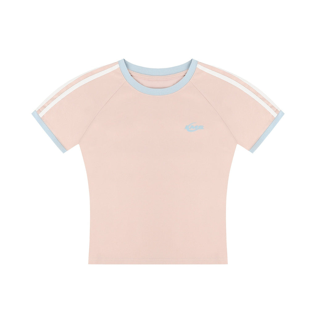 lemanism_Two_Stripe_Print_Drop_Shoulder_Men's_Cotton_Blend_Short_Sleeve_T-shirts_MISSTT