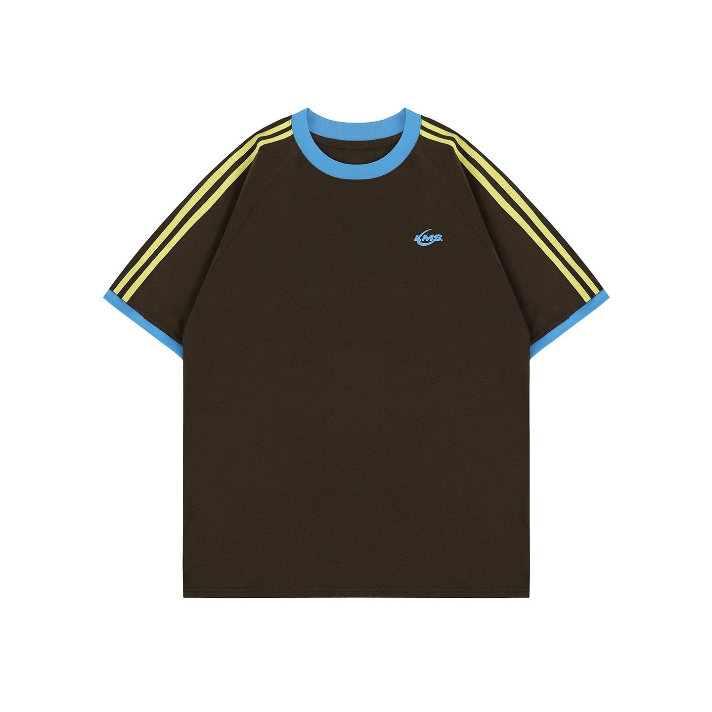 lemanism_Two_Stripe_Print_Drop_Shoulder_Men's_Cotton_Blend_Short_Sleeve_T-shirts_MISSTT