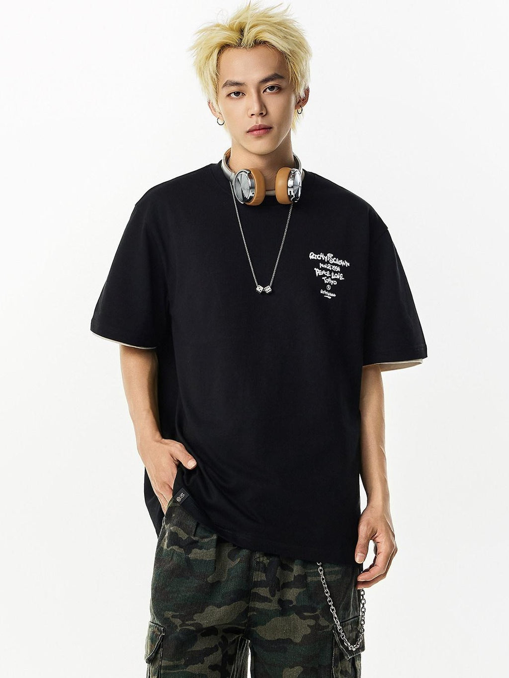 RickyisClown Grey Cooling Heavyweight Oversized Men's Pure Cotton Short Sleeve T-shirts