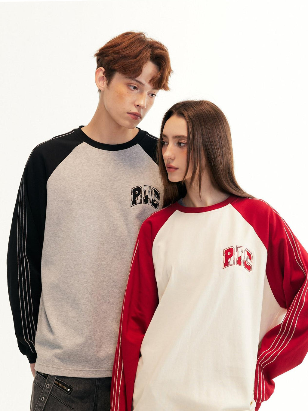 RickyisClown Colorblock Patchwork Applique Raglan Men's Cotton Blend Long Sleeve T-shirts