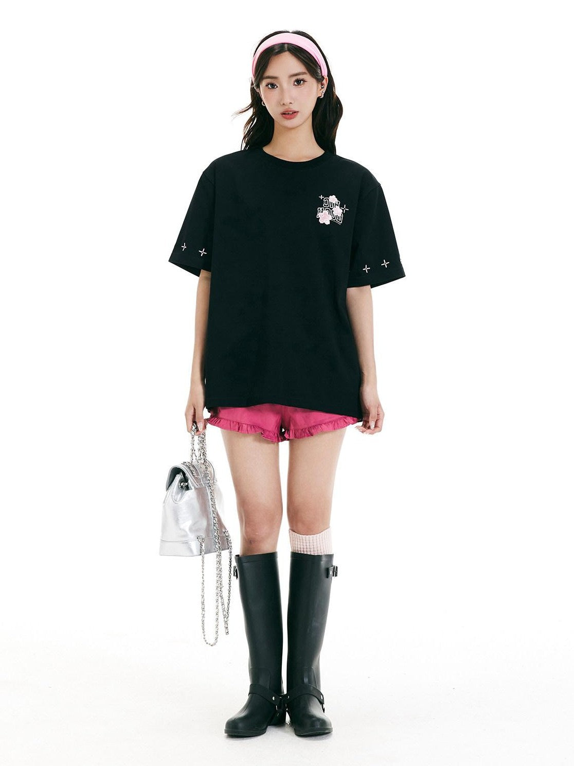 RickyisClown Cherry Blossom Embroidered Men's Quick Dry Short Sleeve T-shirts