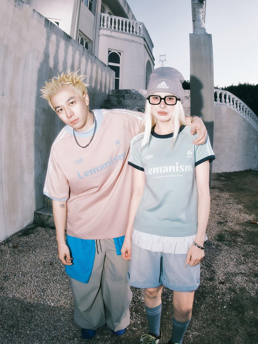 lemanism American Contrast Colorblock Striped Men's Short Sleeve T-shirts