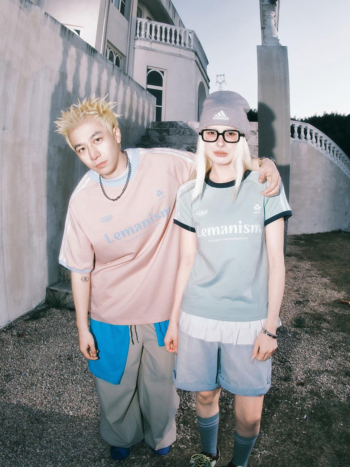 lemanism American Contrast Colorblock Striped Men's Short Sleeve T-shirts