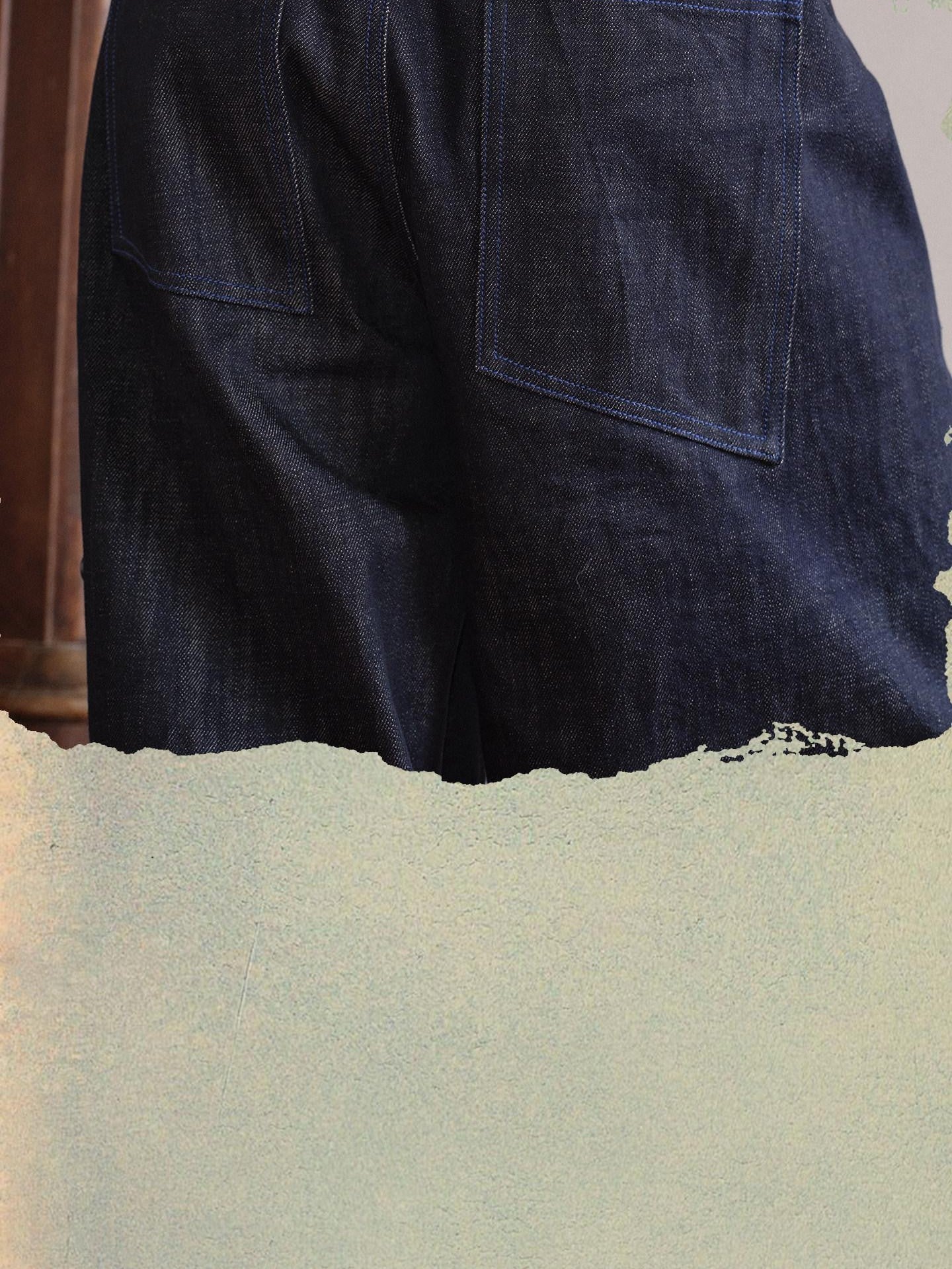 soknot Indigo Washed Dark Navy Wide Leg Relaxed Fit Men's Denim Loose Jeans