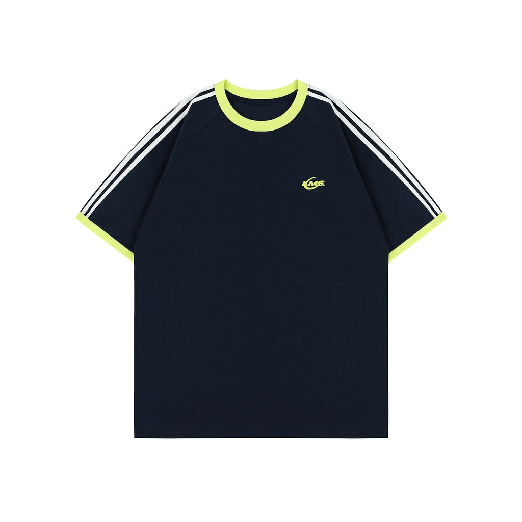 lemanism_Two_Stripe_Print_Drop_Shoulder_Men's_Cotton_Blend_Short_Sleeve_T-shirts_MISSTT