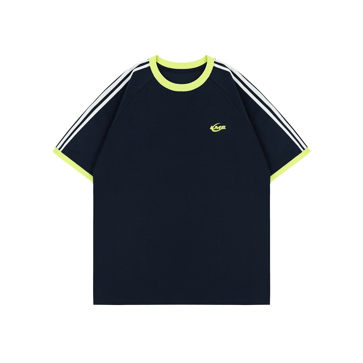 lemanism_Two_Stripe_Print_Drop_Shoulder_Men's_Cotton_Blend_Short_Sleeve_T-shirts_MISSTT
