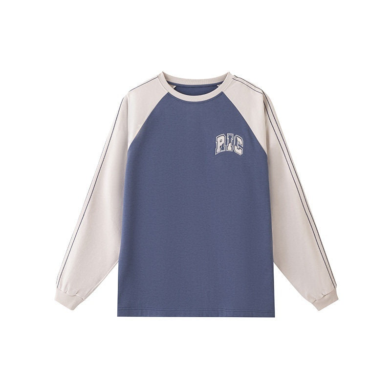 RickyisClown_Colorblock_Patchwork_Applique_Raglan_Men's_Cotton_Blend_Long_Sleeve_T-shirts_MISSTT